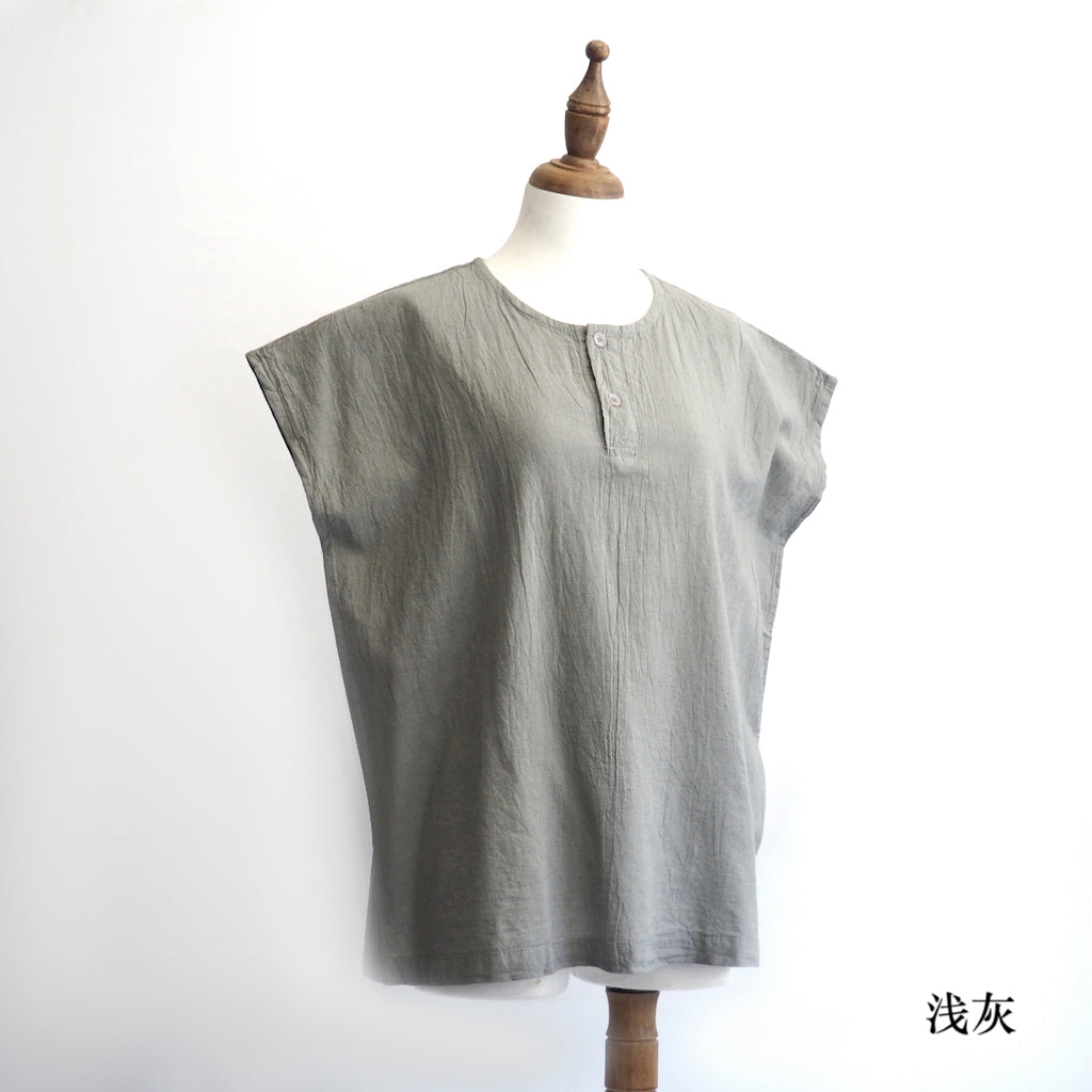 享利領法式袖上衣