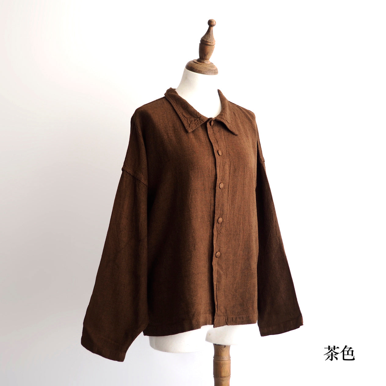 くるみボタンシャツ(厚手)