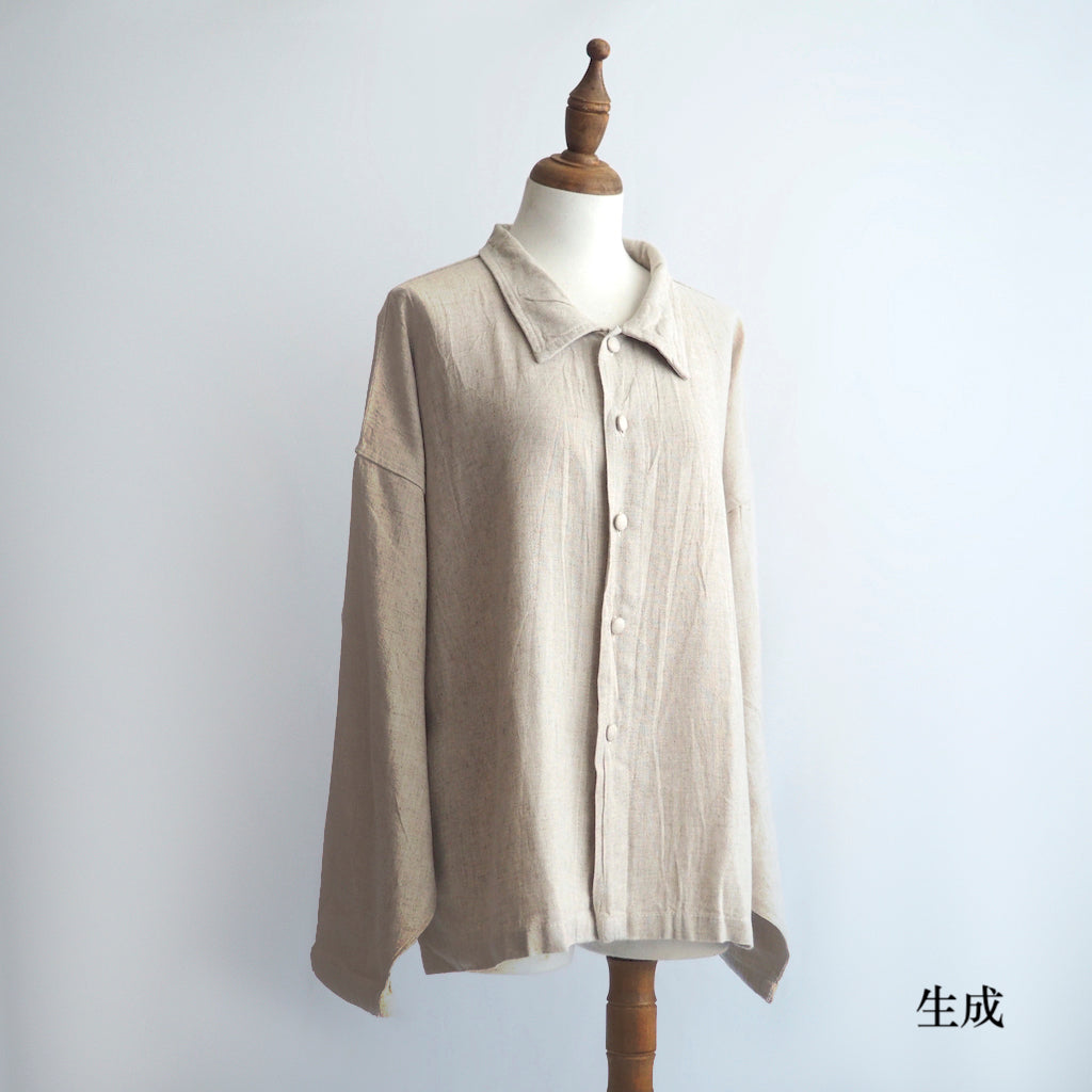 くるみボタンシャツ(厚手)