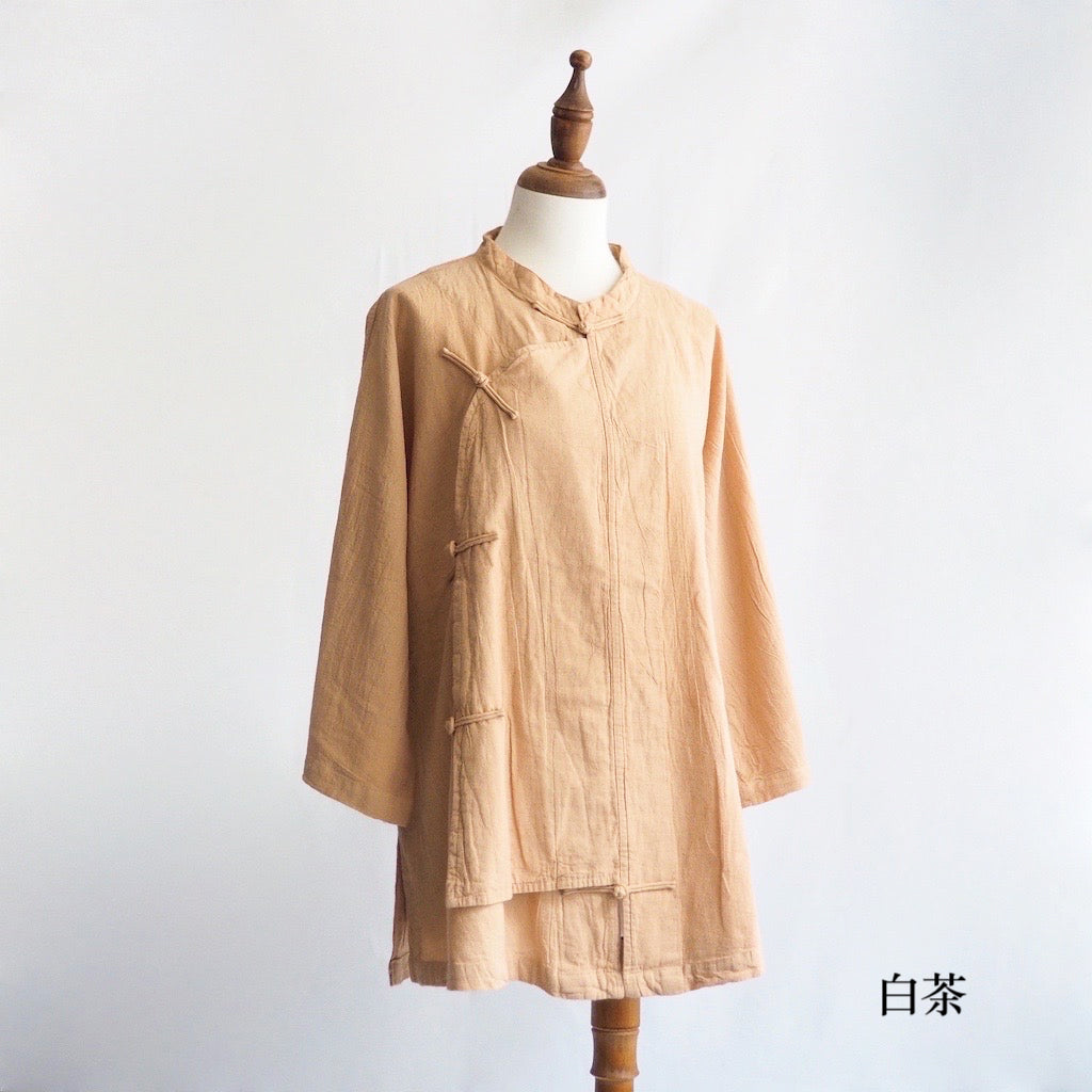チャイナ斜めボタンシャツ(男女兼用)