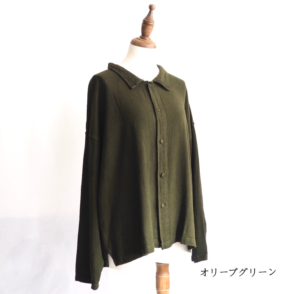 くるみボタンシャツ(厚手)