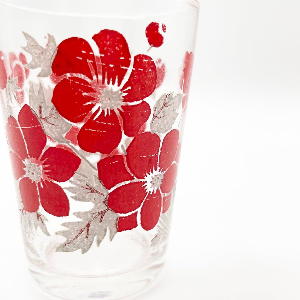 紅花玻璃杯