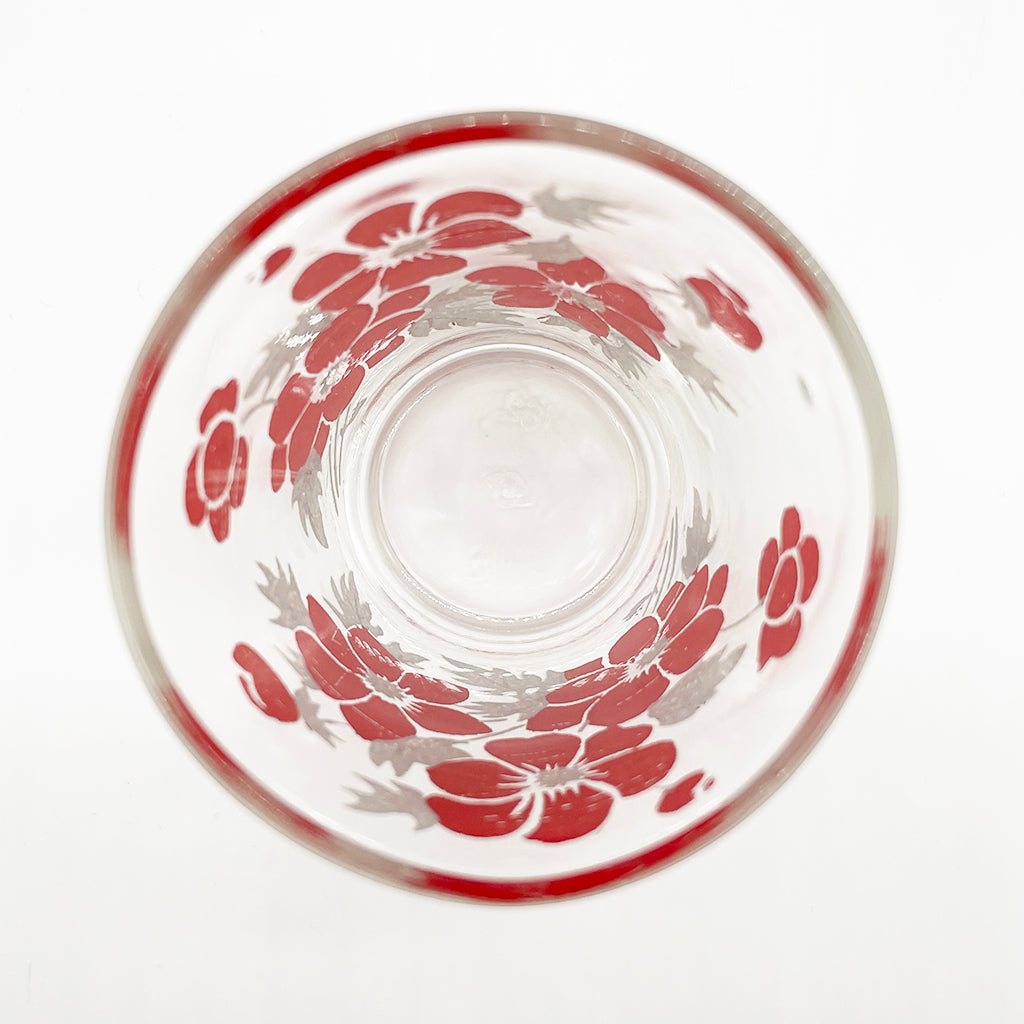 紅花玻璃杯